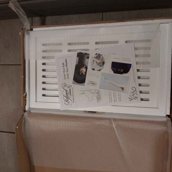 THE REFINED FELINE Litter Catch for The Refined Litter Box White, Solid Wood - Picture 10 of 10